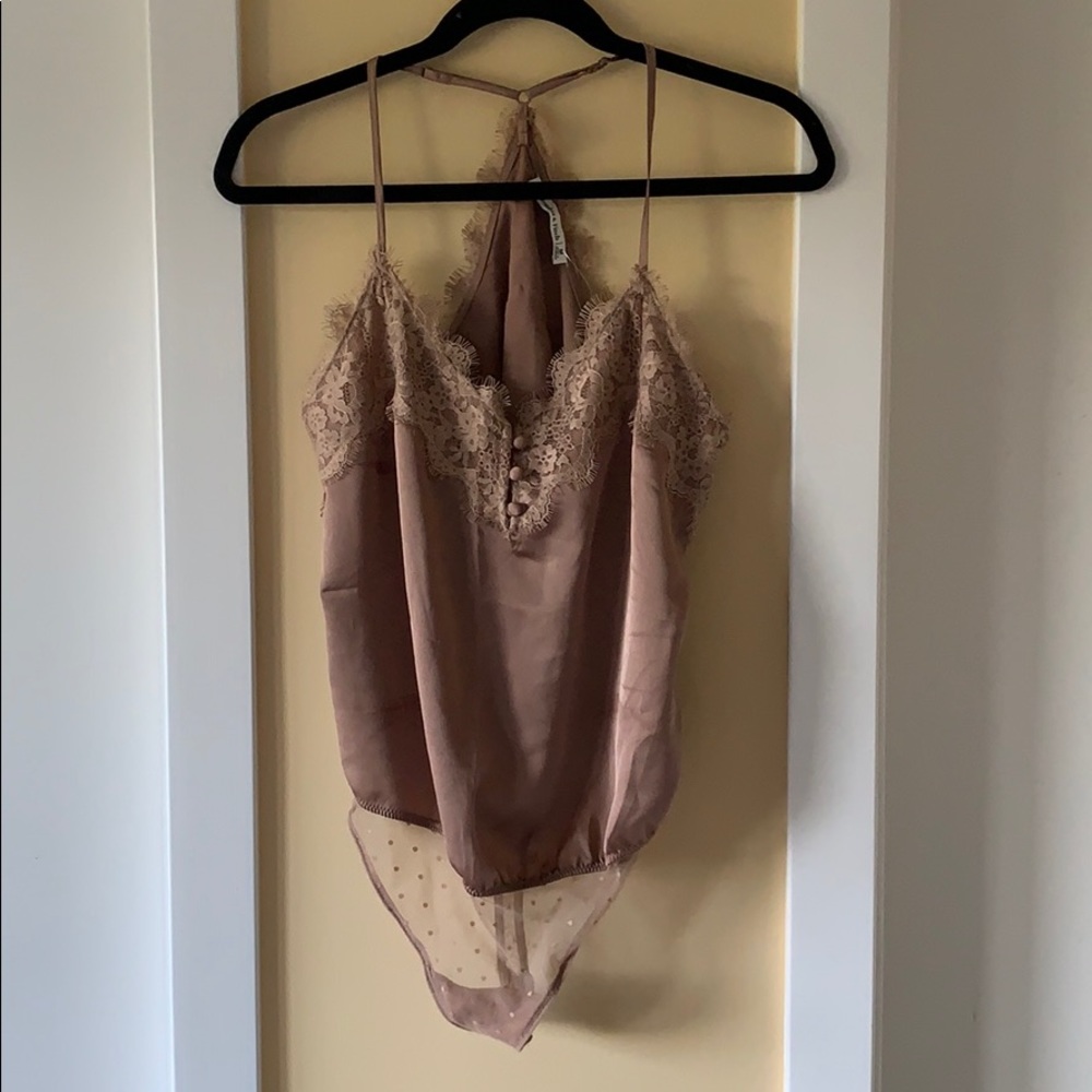 NWT abercrombie satin lace cami bodysuit